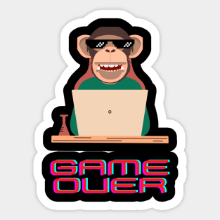 funny monkey game over Sticker